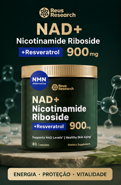 NAD + Resveratrol - Cápsulas de Reparação Celular, Antienvelhecimento e Energia Extra - SuperHuman